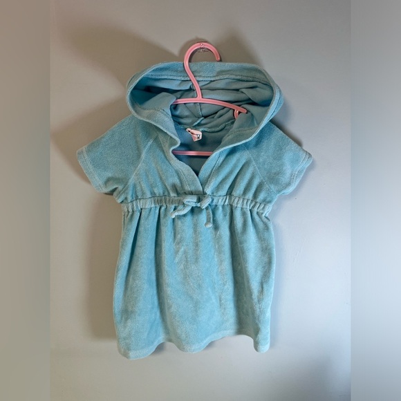 Circo Aqua Blue Hooded Over the Head Cover Up, Baby Girl Size 18months - Picture 1 of 6
